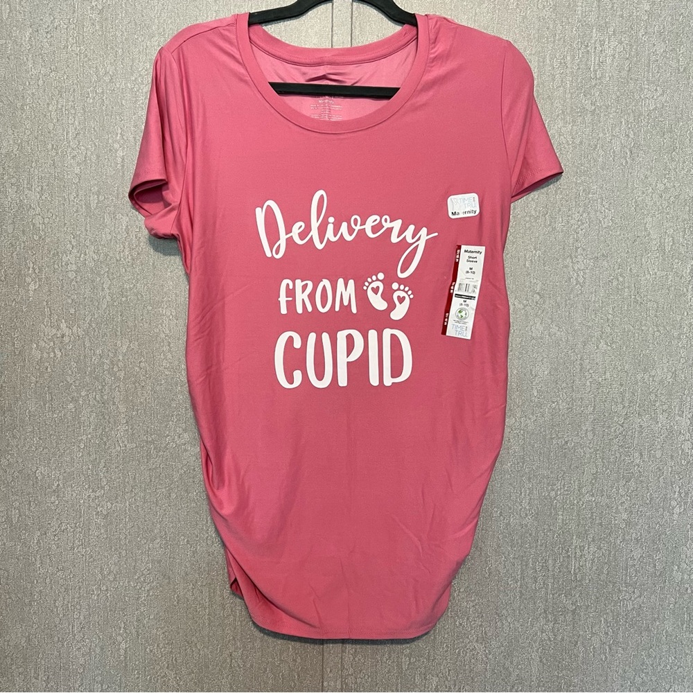 Time and True Pink Maternity Top Medium